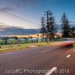 Property development next to the New England Highway at dusk